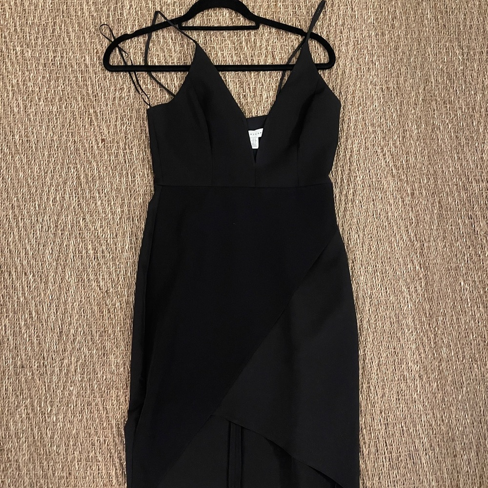 Topshop Black Sleeveless Asymmetrical Cocktail Dress